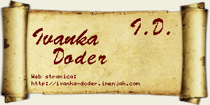 Ivanka Doder vizit kartica